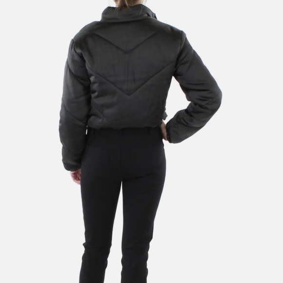 Sanctuary Womens Davis Black Chevron Puffer Short Quilted Coat Outerwear New XS - Picture 9 of 14